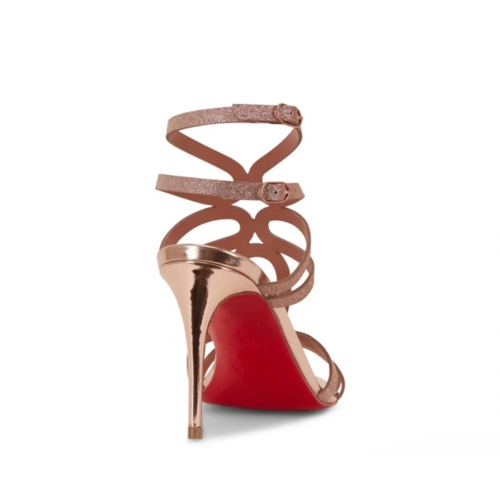 Christian Louboutin Renee Courtisane gold glitter sandals size 37.5